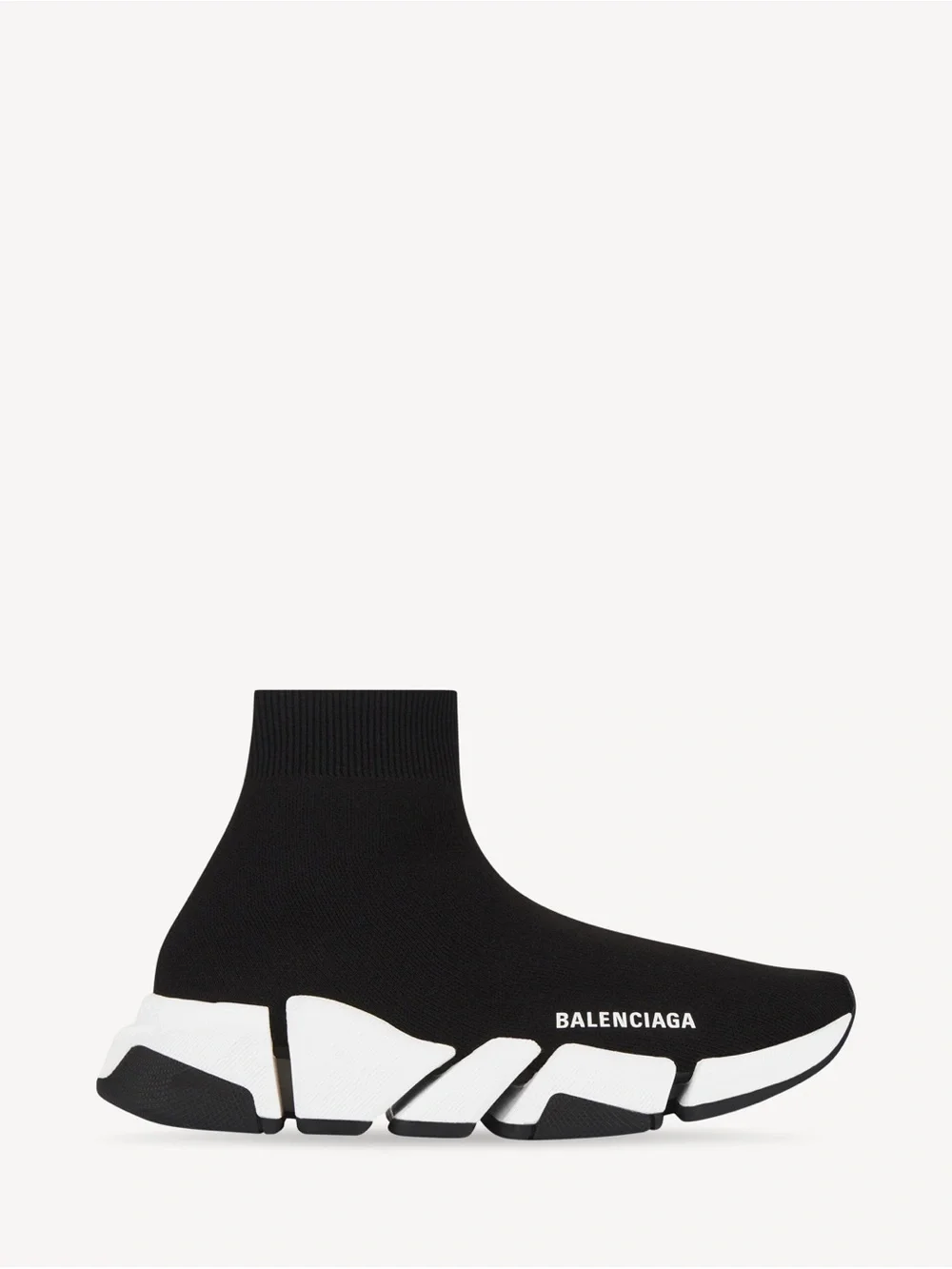 Balenciaga Black and White Speed Trainer Sock Sneaker